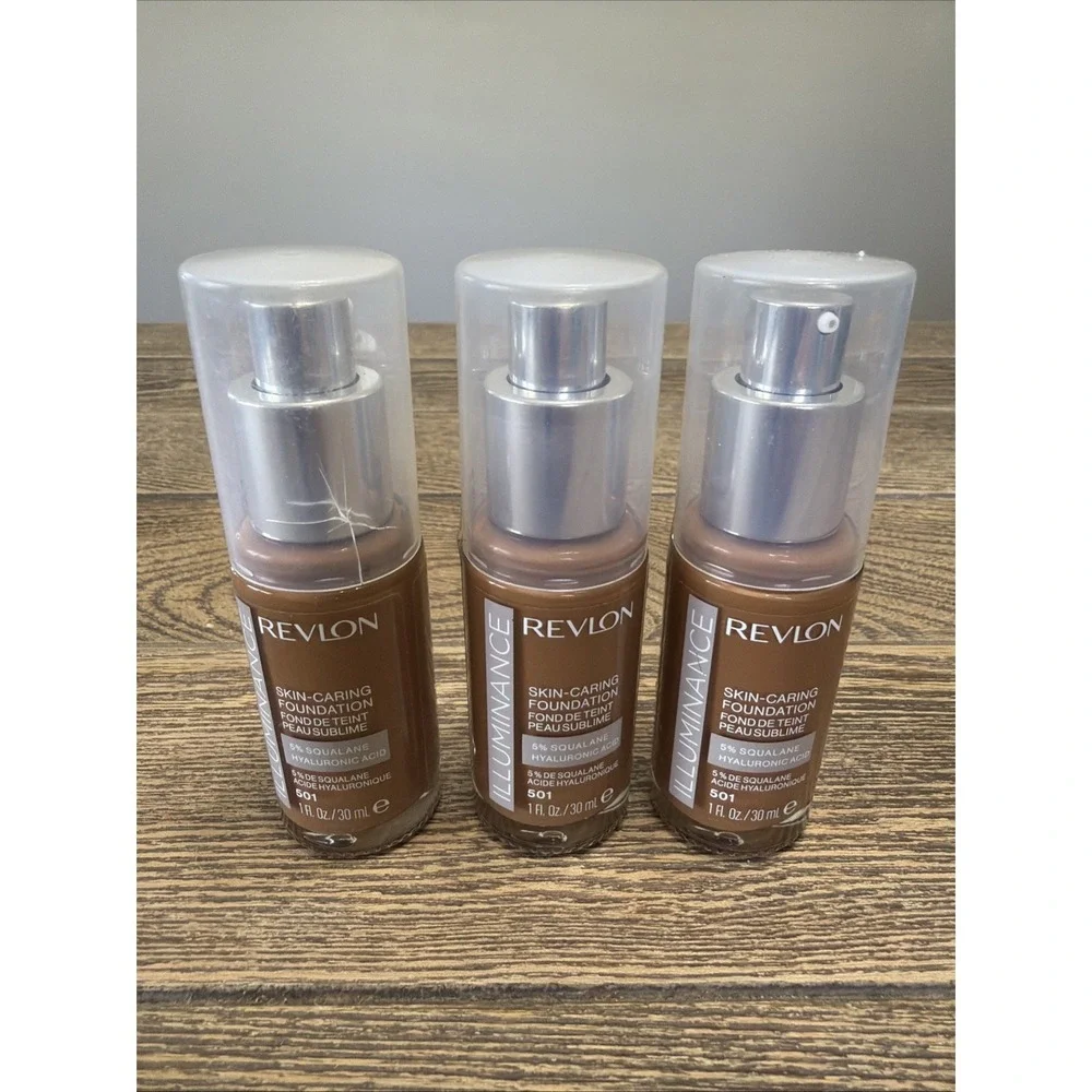 Revlon Illuminance Skin-Caring Foundation 501 Toasted Caramel 1oz Lot‎ of 3